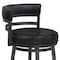 Armen Living Titana 30" Bar Height Metal Swivel Barstool in Ford Black Pu and Mineral Finish 721535746880 - alternate 7